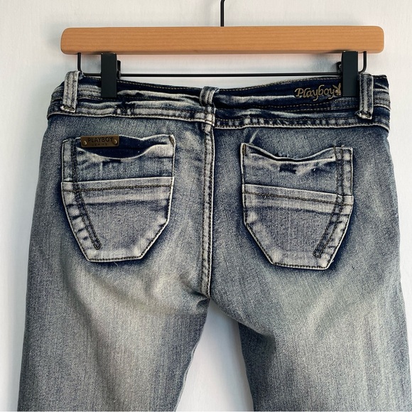 NWT Y2K Playboy Skinny Jeans Low Cut Butt Pads Vintage Low Rise Tight Fit 26 - Picture 7 of 16